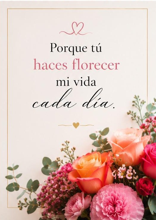 Porque tú haces florecer mi vida cada día — Floristería Carvi